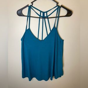 EXPRESS one eleven strappy tank, blue, NWT size small